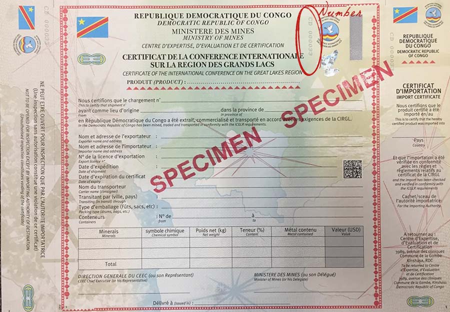 Specimen Certificate of Origin