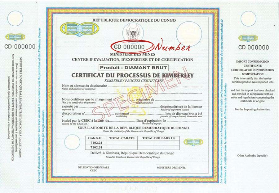 Specimen Certificate of Origin